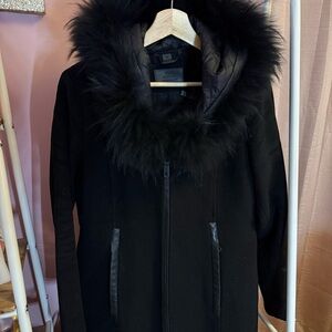 RUDSAK wool coat with fur